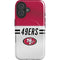 NFL San Francisco 49ers White Striped iPhone 16 Plus Magsafe Impact Case